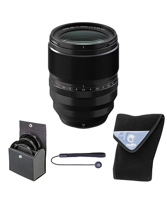 Fujifilm Xf 50mm f/1.0 R Wr Lens, Black, Bundle with 77mm Digital Essentials Filter Kit and 15x15" Lens Wrap
