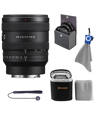 Sony Fe 24-50mm f/2.8 G Lens, Bundle with 67mm Digital Essentials Filter Kit, Lens Case, Lens Cap Tether and Cleaning Cloth