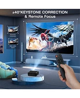Artsea Smart Projector with WiFi and Bluetooth,Tripod Including,2025 Upgrade Android Tv Os,4K Support Native 1080P,Keystone Correction,Compatible