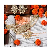 Sohi Women's Gold Plated Designer Stone Beaded Jewellery Set