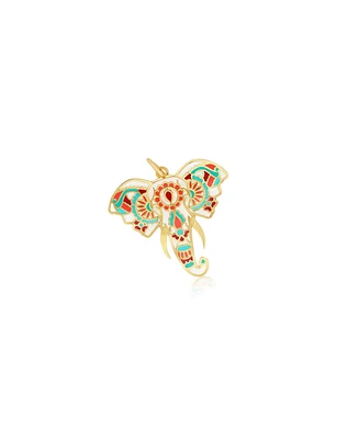 The Lovery Multicolored Enamel Elephant Charm 14K Gold