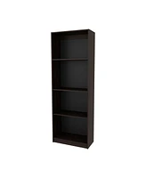 Bear Flat Bookcase with Open Storage and 4 Shelves ,Stained Walnut