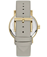 Dkny Women's Soho Maxi Brown Leather Strap Watch, 40mm