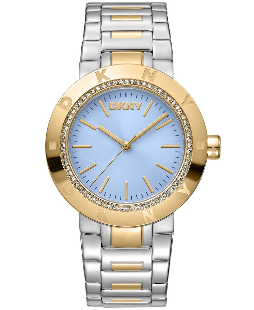 Dkny Women's Eastside Logo Light Blue Dial Gold Two-Tone Stainless Steel Bracelet Watch 36mm