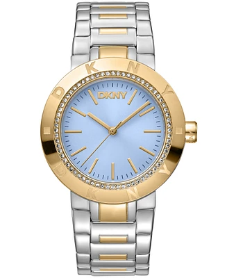 Dkny Women's Eastside Logo Light Blue Dial Gold Two-Tone Stainless Steel Bracelet Watch 36mm