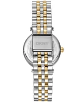 Dkny Women's Essential Glitz Dark Green Dial Gold Two-Tone Stainless Steel Bracelet Watch 30mm
