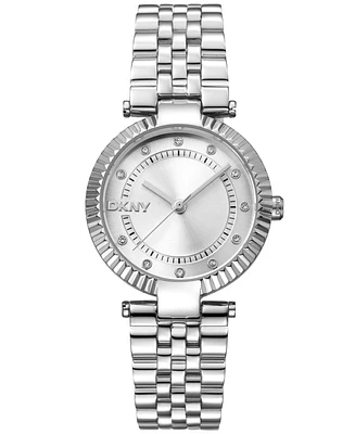 Dkny Women's Essential Glitz Stainless Steel Bracelet Watch, 30mm