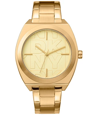 Dkny Women's Broadway Maxi Gold-Tone Stainless Steel Bracelet Watch, 38mm