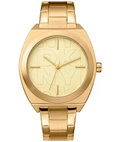 Dkny Women's Broadway Maxi Gold-Tone Stainless Steel Bracelet Watch, 38mm