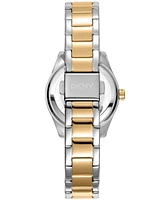 Dkny Women's Chambers Glitz Dark Green Dial Gold-Two-Tone Stainless Steel Bracelet Watch 30mm