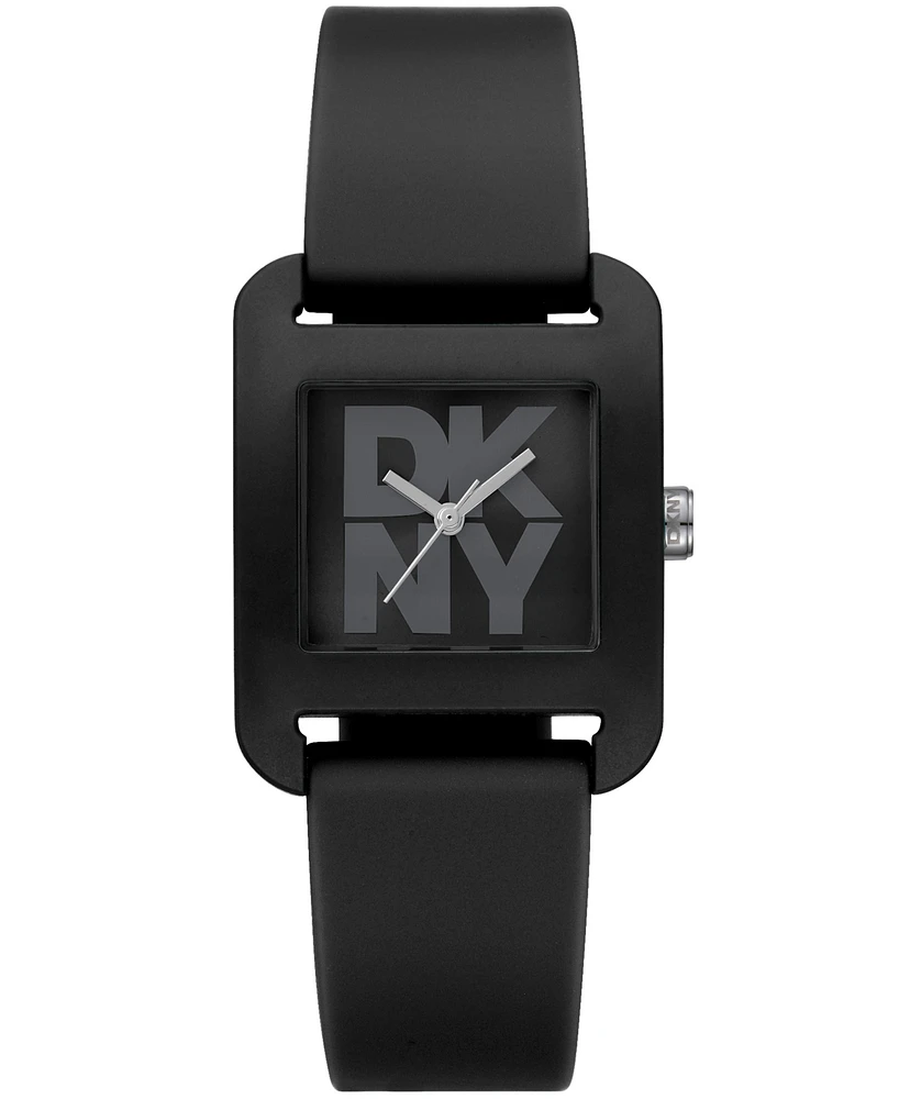 Dkny Women's City Black Silicone Strap Watch, 37mm