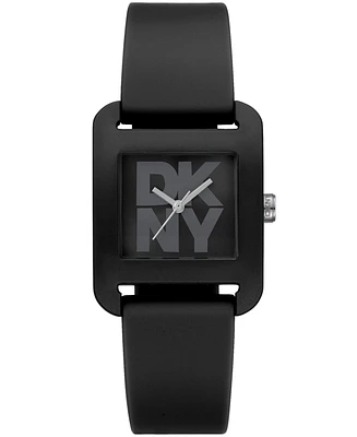 Dkny Women's City Black Silicone Strap Watch, 37mm
