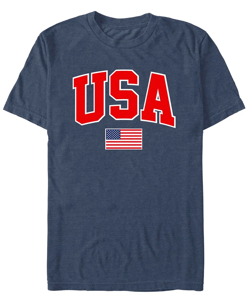 Generic Additude Men's Usa Collegiate and Flag Short Sleeve T-Shirt
