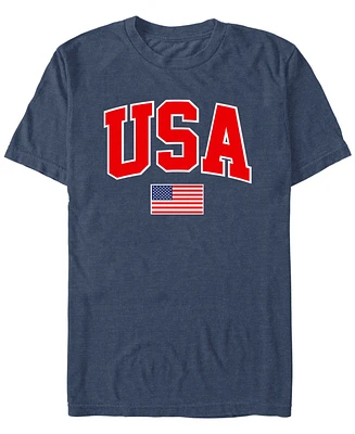 Generic Additude Men's Usa Collegiate and Flag Short Sleeve T-Shirt