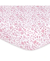 The Peanutshell Fitted Crib Sheet Set, Daisy, 4 Pack