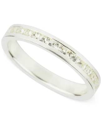 White Topaz (1 c.t.t.w.) Channel-Set Eternity Band Sterling Silver