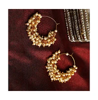 Sohi Women's Bead-Cluster Hoop Earrings