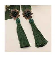 Sohi Women's Gold Plated Party Designer Stone Drop Earrings