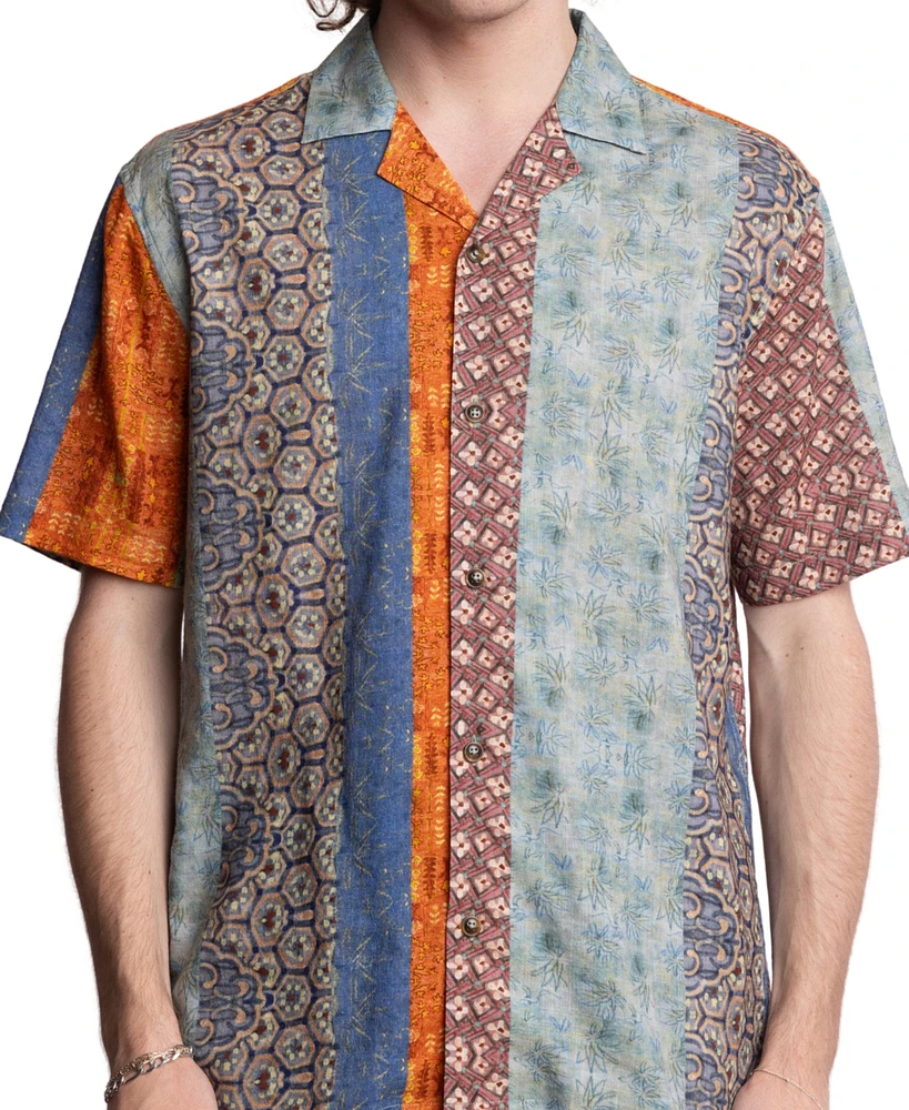 Paisley & Gray Men's Slim Fit Short Sleeve Multi-Pattern Button Front Camp Shirt