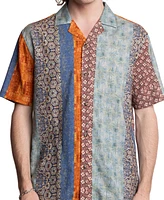Paisley & Gray Men's Slim Fit Short Sleeve Multi-Pattern Button Front Camp Shirt