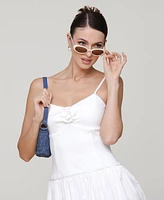 Avec Les Filles Women's Rosette-Trim Drop-Waist Midi Dress