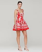 Avec Les Filles Women's Printed Bustier Mini Dress