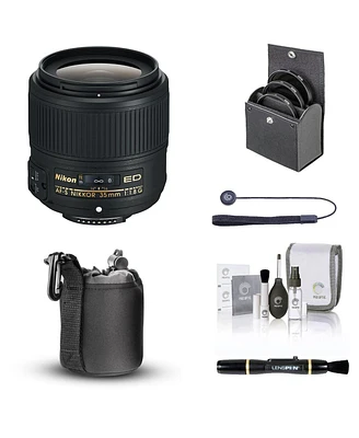 Nikon 35mm f/1.8G Ed Af-s Nikkor Lens, Bundle with ProOptic 58mm Filter Kit, Lens Case, Lens Cleaner, Cleaning Kit, Lens Cap Tether