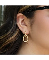 The Lovery Double Oval Link Drop Earrings 14K Gold