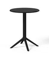 3-Piece Outdoor Resin Patio Bistro Set with Stackable Dining Chairs