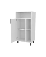 Blackwater Cabinet with Open Storage and 1 Door, White