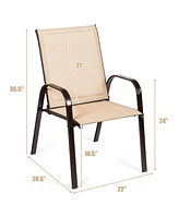 4PCS Patio Chairs Dining Chair Garden Deck Yard W/Armrest