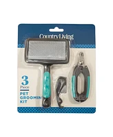 Country Living All-in-One 3-Piece Dog Grooming Kit for a Healthy and Well-Groomed Pet