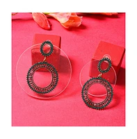 Sohi Women's Gold-Plated Stone Drop Earrings