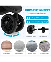 Costway Baby Jogging Stroller Jogger Travel System w/Adjustable Canopy for Newborn