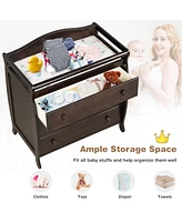 Costway Baby 3 Drawer Changing Table Diaper Station w/ Safety Belt