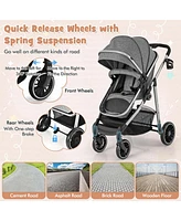 Costway Baby 2 in 1 Convertible Stroller High Landscape