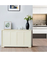 Costway Kitchen Storage Cabinet Sideboard Buffet Cupboard Wood