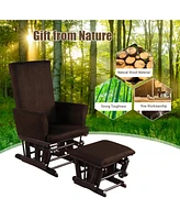 Costway Baby Nursery Relax Rocker Rocking Chair Glider & Ottoman Set w/Cushion