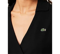 Lacoste Usa Women's Collared Short-Sleeve Wrap Top