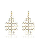14K Gold Plated Cubic Zirconia Drop Earrings