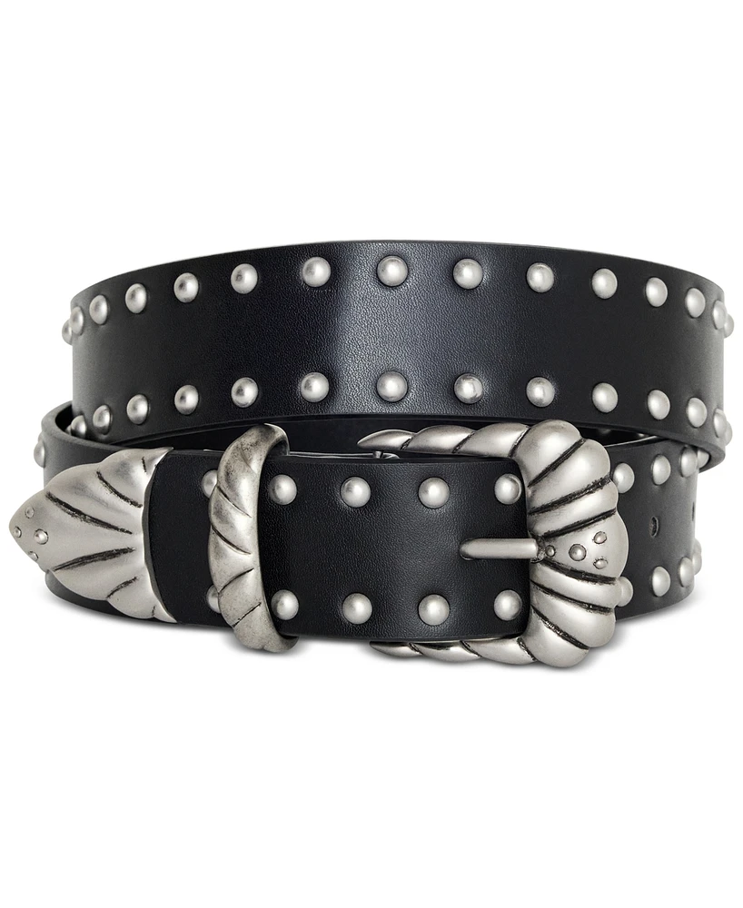 Good American Women's Wide Studded Faux-Leather Western Belt