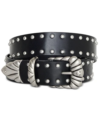 Good American Women's Wide Studded Faux-Leather Western Belt