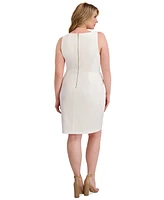 Siena Plus Origami-Pleat Asymmetric-Hem Dress