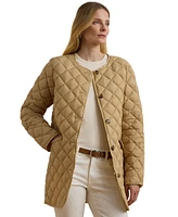 Lauren Ralph Women's Button-Front Collarless Coat