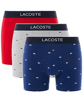 Lacoste Men's 3-Pack Regular-Fit Stretch Mini-Croc Boxer Briefs