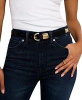 Good American Women's Faux-Leather Slim Five-Ring Belt