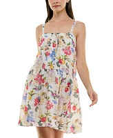 Taylor Women's Printed Drop-Waist Sleeveless Mini Dress