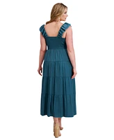 Siena Plus V-Neck Sleeveless Tiered Maxi Dress