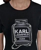 Karl Lagerfeld Paris Women's Perfume Logo Graphic T-Shirt