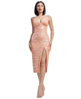 Dress the Population Women's Anastasia V-Neck Sequin